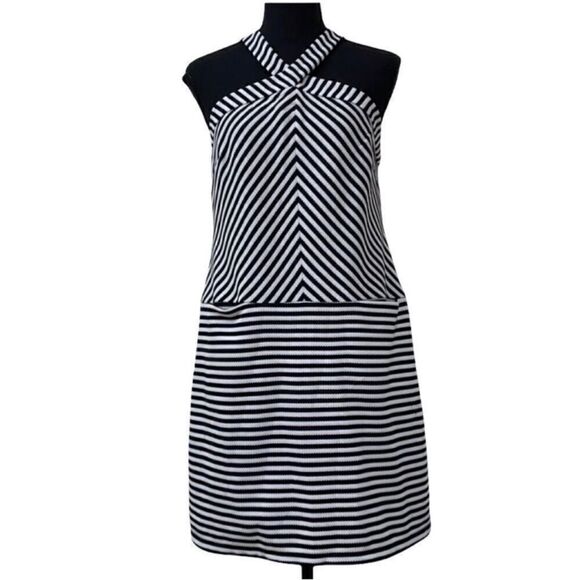 KAARI Blue Stripe Halter Neck Dress(Size Small) - Picture 1 of 7